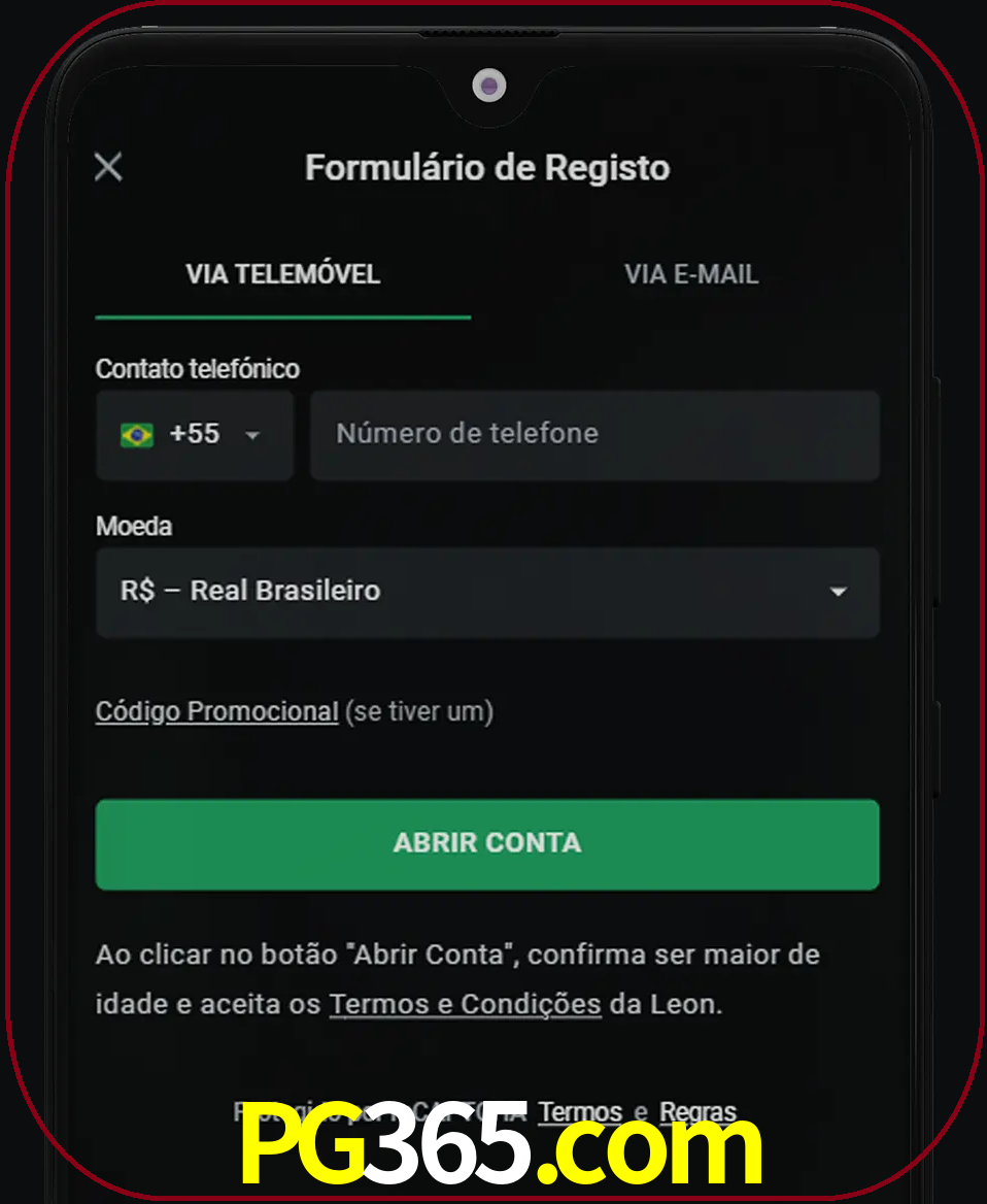 Abra o aplicativo e inicie o processo de registro.