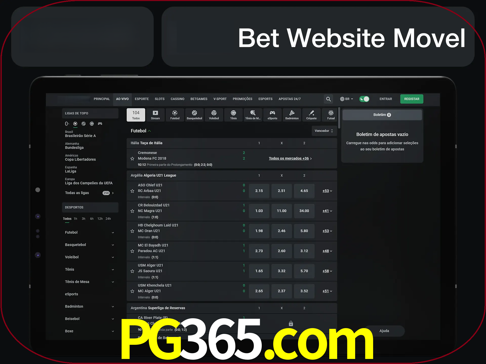 Use nosso website em qualquer dispositivo.