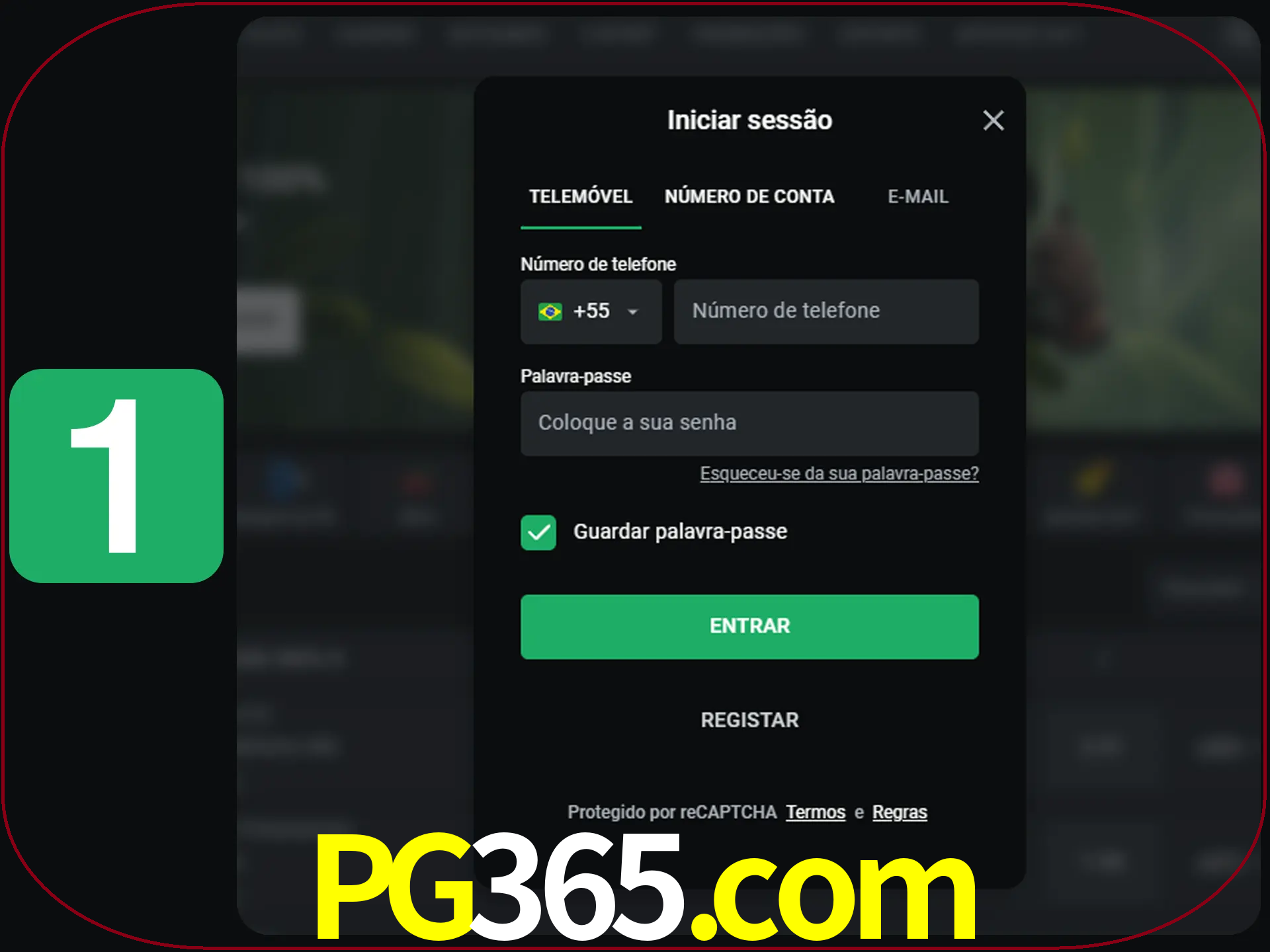 Clique no botão Entrar.